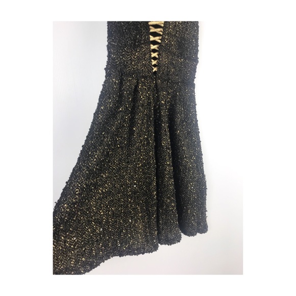 Angel Biba LF Black & Gold Metallic Textured Dress - Picture 6 of 7